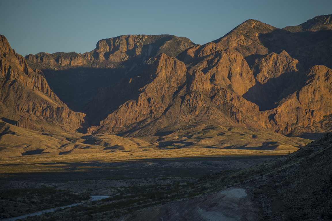 Sunset view of the Window from the road to Study Butte