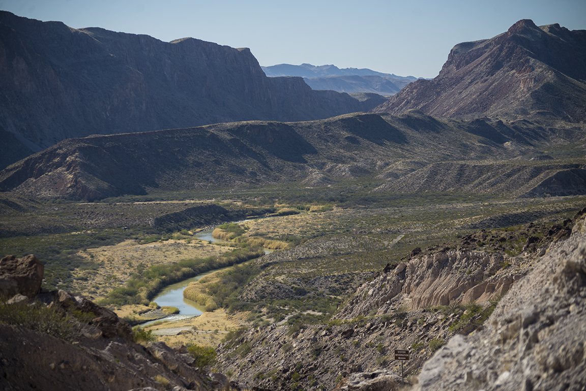 View of the Rio Grande and the border from Texas Highway 170