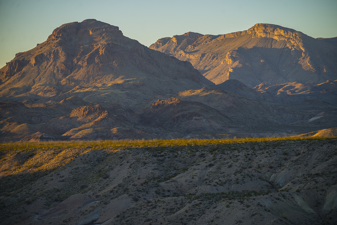 Sunset view along the road to Study Butte