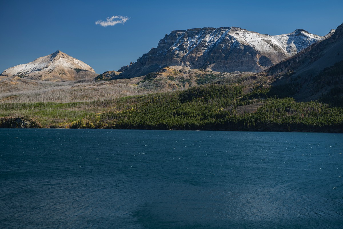 Divide Mountain and Curly Bear Mountain at Saint Mary Lake